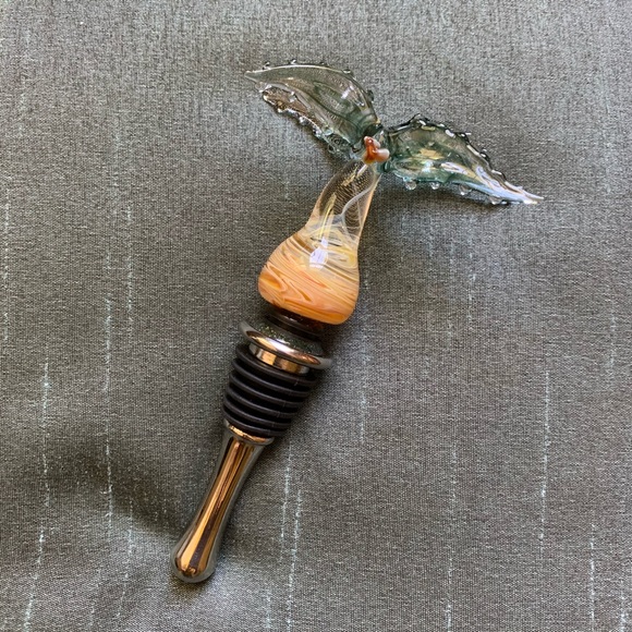 Handcrafted Glass Palm Tree Bottle Stopper - Picture 6 of 7